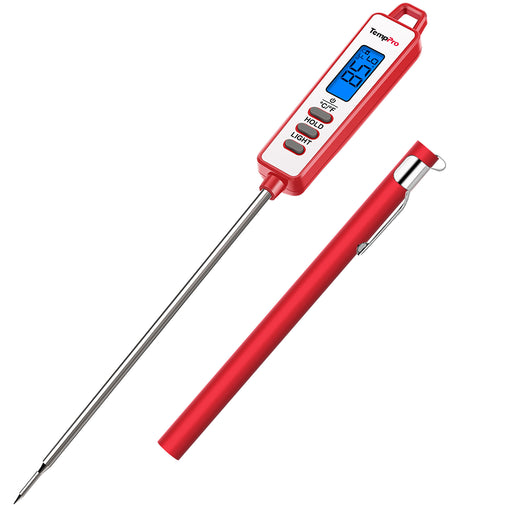 TempPro TP01AW Instant-Read Meat Thermometer - 5.3" Long Probe, White TempPro