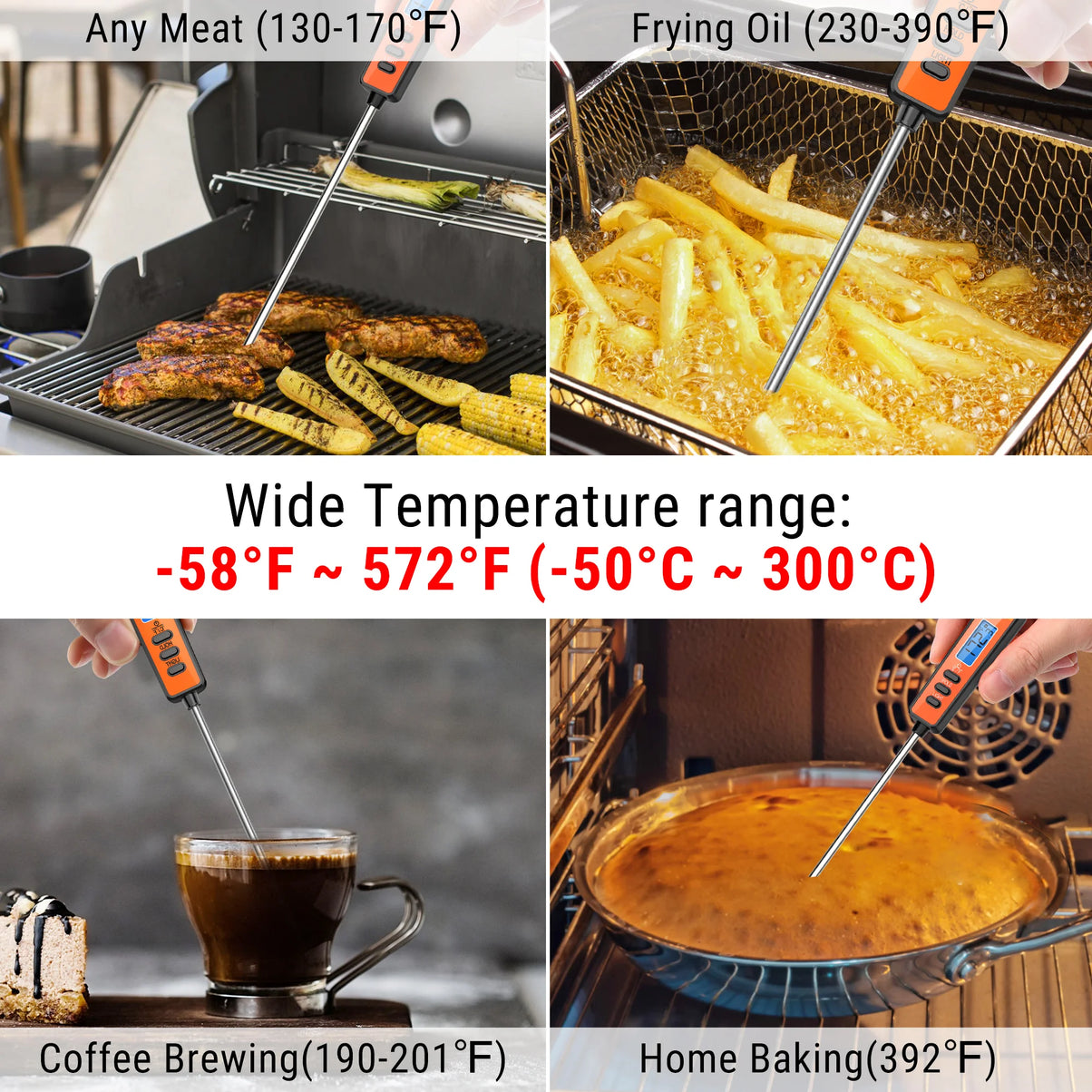 TempPro TempSwift CORE TP01A Instant-Read Meat Thermometer — 1-Second Read, 5.3" Long Probe