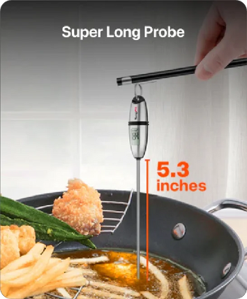 Termómetro de Carne de Lectura Instantánea TempPro TempSwift CORE TP02S — Lectura en 1 Segundo, Sonda Larga de 5.3"