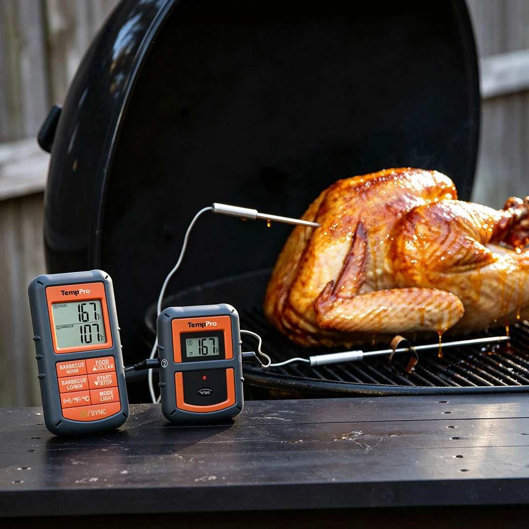 TempPro TempSync CORE TP08S Wireless Meat Thermometer — Dual Probe, Transmitter & Receiver (No App Needed)