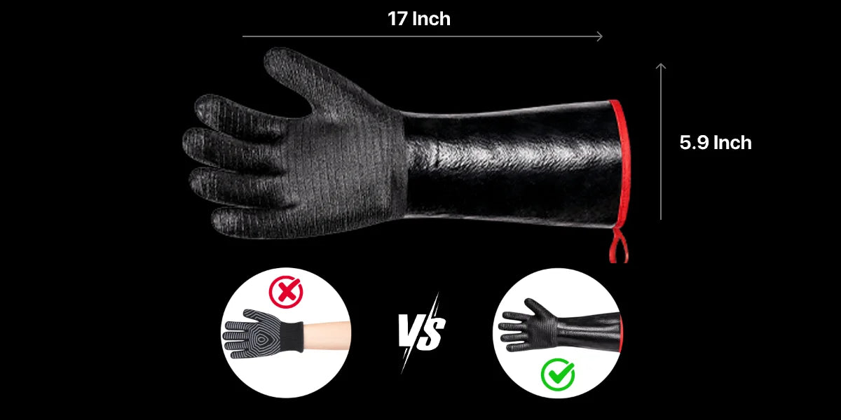 Gants imperméables TP100 de 14 pouces résistants à la chaleur jusqu'à 932 °F