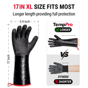 Guantes de barbacoa impermeables TempPro TP100 — Resistentes al calor de 932 °F, mangas de 14"