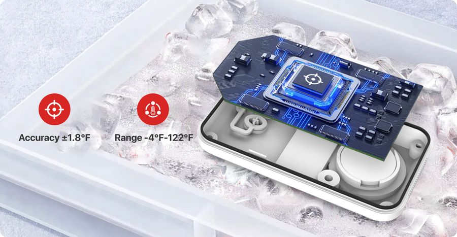 TempPro TempAir CORE TP110 Digital Refrigerator & Freezer Thermometer — IPX6 Waterproof, ±1.8℉