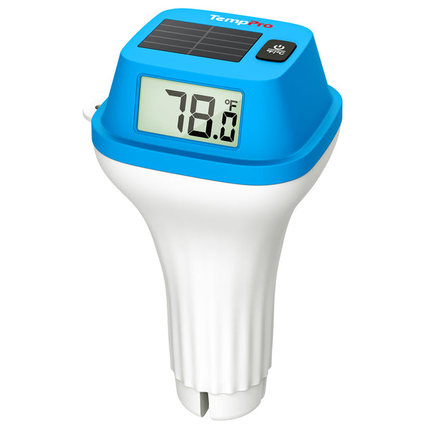 TempPro TempAir CORE TP111 Solar Floating Pool Thermometer - IPX8 Waterproof, Dual LCD