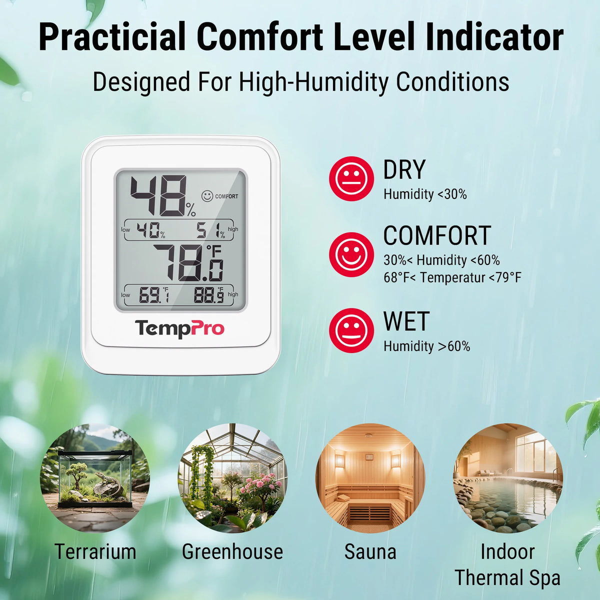 best hygrometer for grow tent TempPro A50-2 Indoor Thermometer Humidity Sensor with Air Comfort Indicator, 2 Pack Humidity Meter Room Thermometer Home Basement foxraces second update speed for Gaskocher Set:+6 Gas Camping-Hängematte für Anfänger: Eine