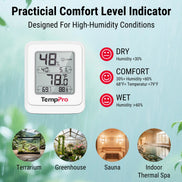 Thermomètre et hygromètre de serre TempPro TempAir CORE TP150 — ±1°F/±2% HR, Max/Min sur 24h