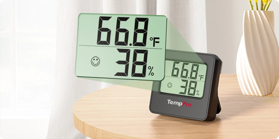 TempPro TempAir CORE TP157 Indoor Thermometer & Hygrometer — ±2.0°F/±2% RH, 10s Refresh