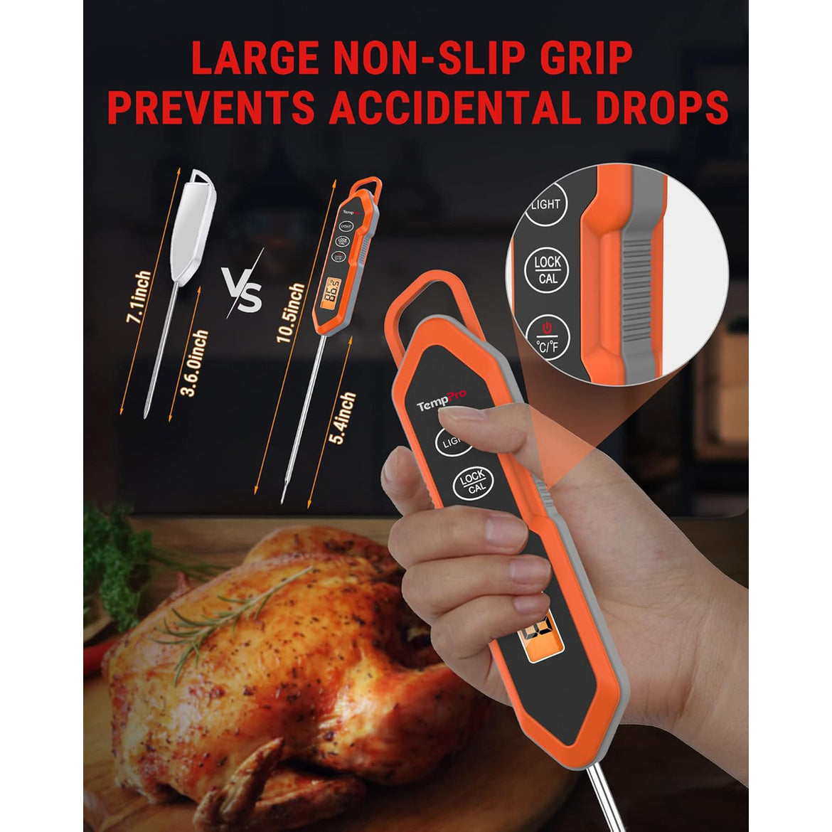TempPro TempSwift CORE TP15H Instant-Read Meat Thermometer — Digital, Waterproof