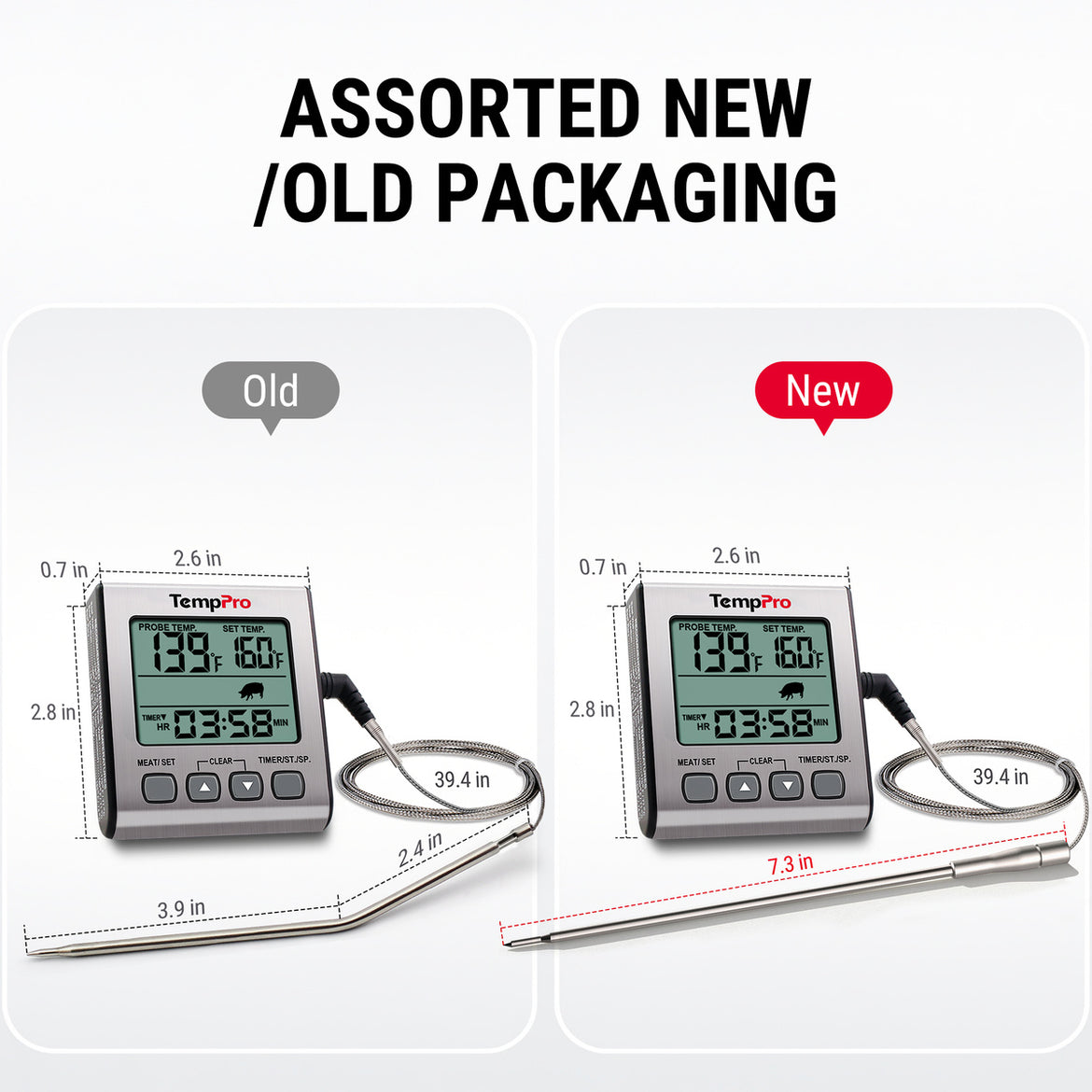 TempPro TempTrack CORE TP16S Leave-In Meat Thermometer — Oven-Safe Probe with Smart Alarm