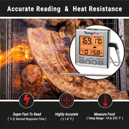 TempPro TempTrack CORE TP16S Leave-In Meat Thermometer — Oven-Safe Probe with Smart Alarm