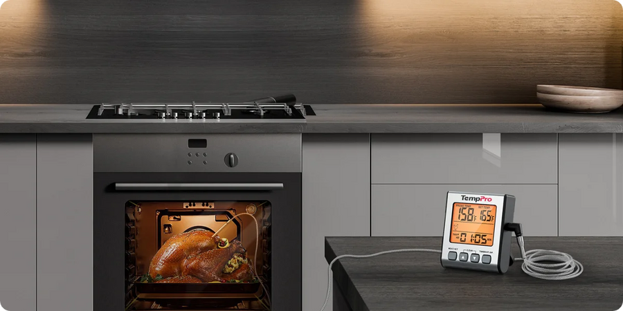 TempPro TempTrack CORE TP16S Leave-In Meat Thermometer — Oven-Safe Probe with Smart Alarm