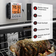 TempPro TempTrack CORE TP16S Leave-In Meat Thermometer — Oven-Safe Probe with Smart Alarm