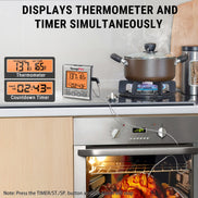 TempPro TempTrack CORE TP16S Leave-In Meat Thermometer — Oven-Safe Probe with Smart Alarm
