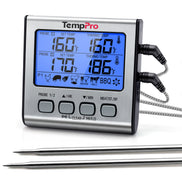 TempPro TempTrack PLUS TP17 Leave-In Meat Thermometer — Oven & Grill Safe, Timer & Alarm