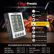 TempPro TempTrack ELITE TP17H Leave-In Meat Thermometer - 4 Probes