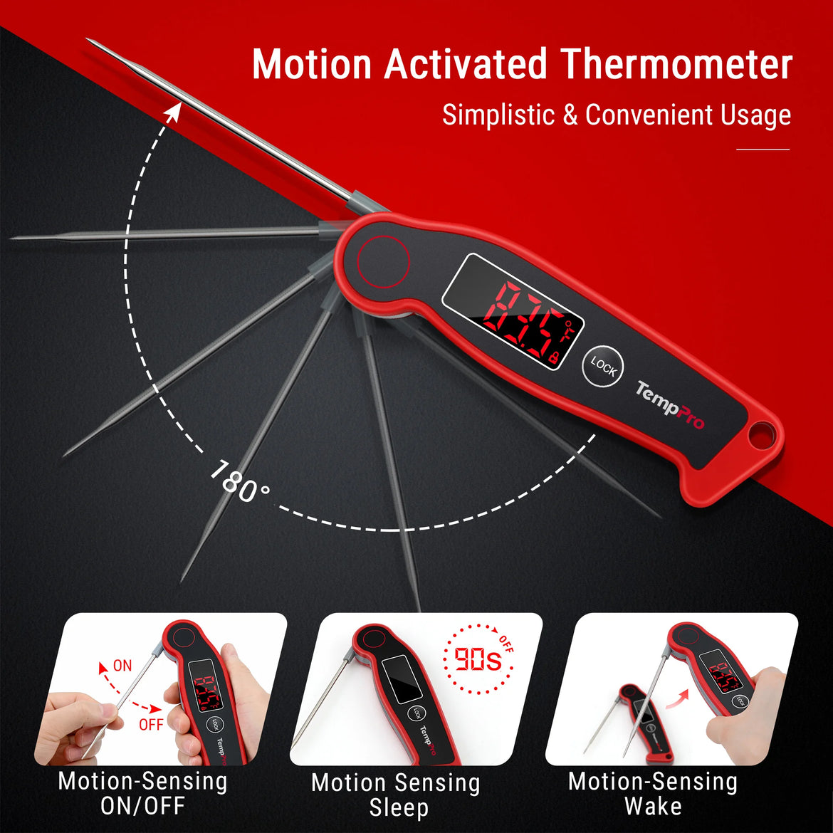 Thermomètre de cuisson numérique instantané TempPro TempSwift ELITE TP19 – Rapide et précis, rétroéclairé