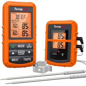 TempPro TempSync CORE TP20B Wireless Meat Thermometer — Dual Probe, Transmitter & Receiver (No App Needed)