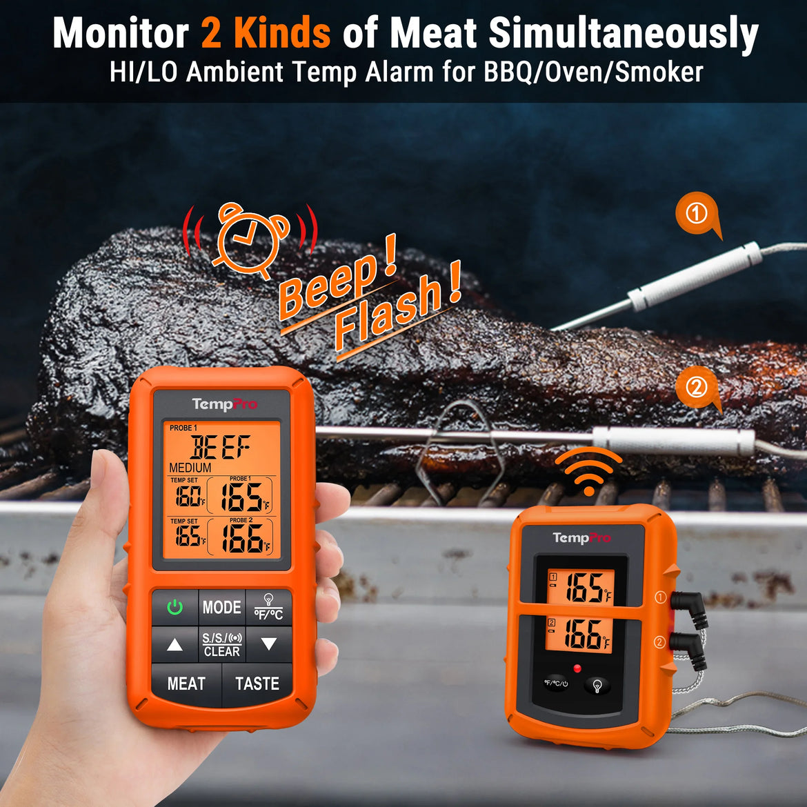 Thermomètre à viande sans fil TempPro TP20B + thermomètre à lecture instantanée TP03H — Lot économique