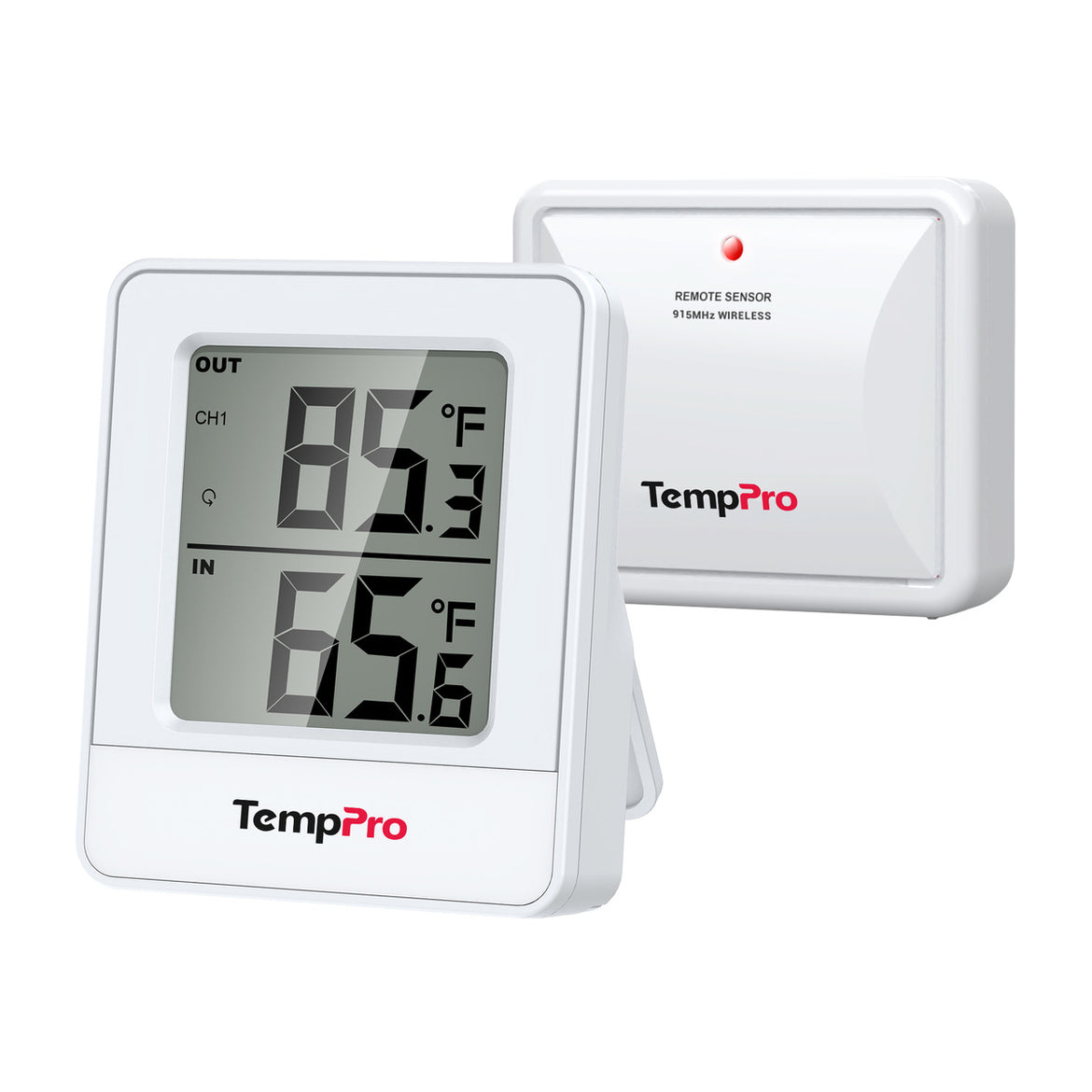TempPro TempAir PLUS TP200B Wireless Indoor Outdoor Thermometer - Up to 4 Locations, 500ft