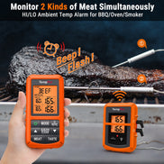 TempPro TempSync CORE TP20B Wireless Meat Thermometer — Dual Probe, Transmitter & Receiver (No App Needed)