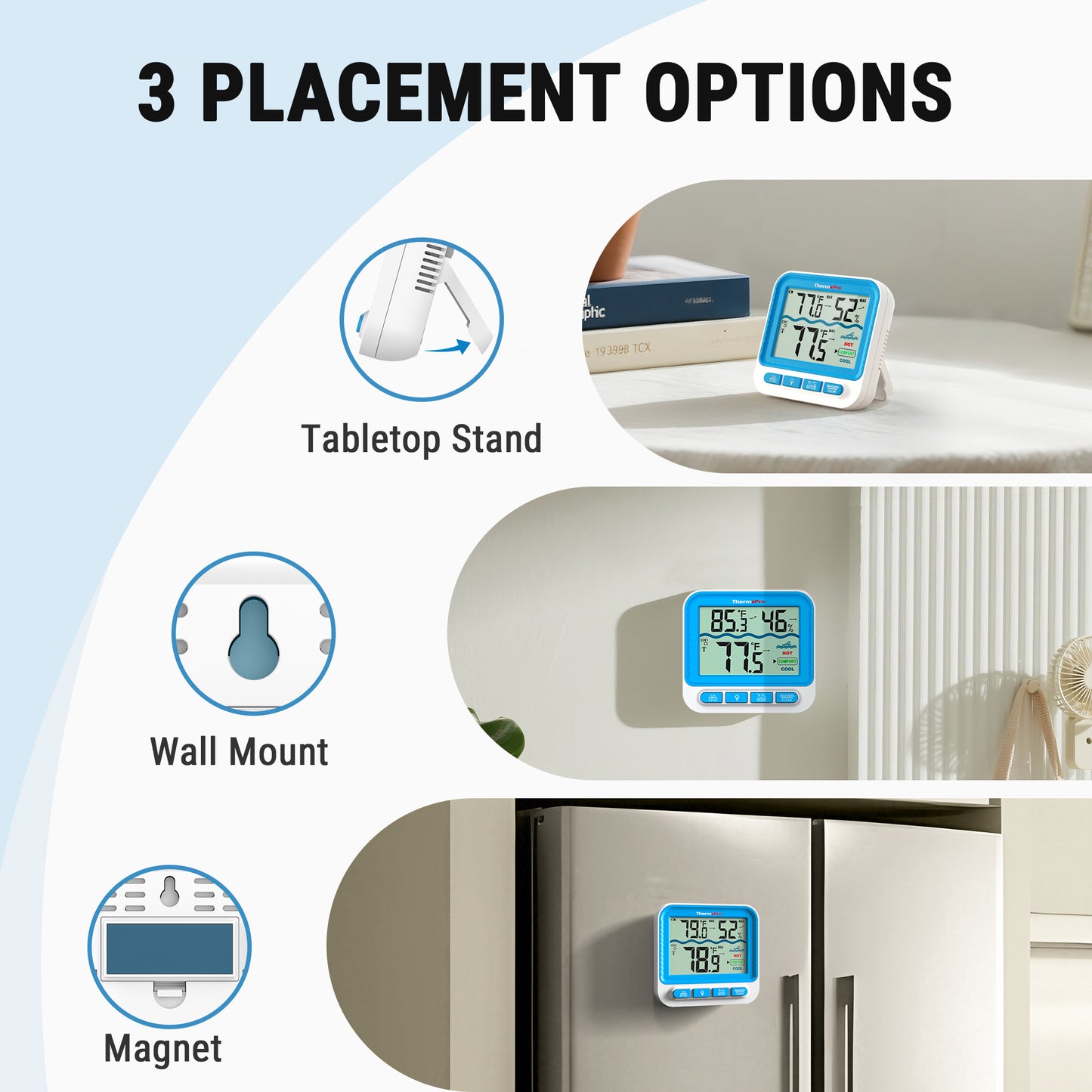 Thermomètre de piscine numérique sans fil ThermoPro TP211B de 152 m