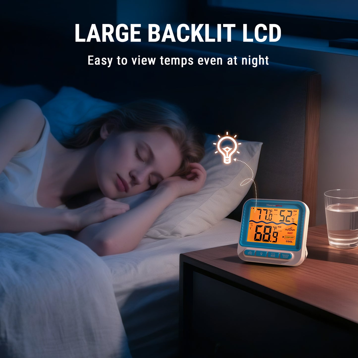 Thermomètre de piscine numérique sans fil ThermoPro TP211B de 152 m