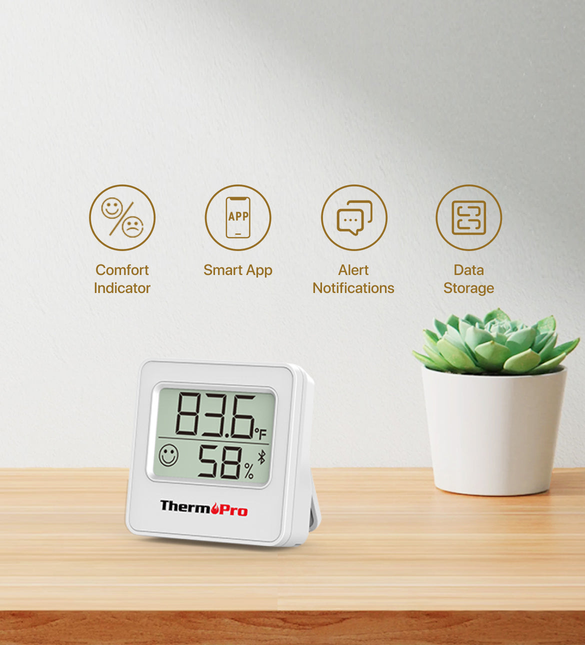 Higrómetro/termómetro Bluetooth para interiores ThermoPro TP357
