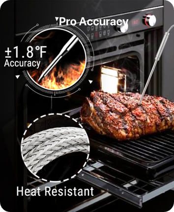 TempPro TempSync PLUS TP828BW Wireless Meat Thermometer — 500FT RF, Dual Probes, 4 Alarm Modes · Store Edition