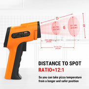 Pistola Termómetro Infrarrojo TempPro TP30 — Temperatura de Superficie Sin Contacto, 12:1 D:S