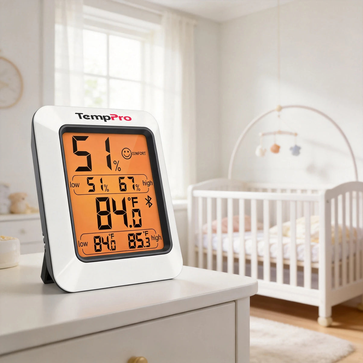 Thermo-hygromètre Bluetooth TempPro TP350 – Portée de 80 m, stockage de données pendant 2 ans
