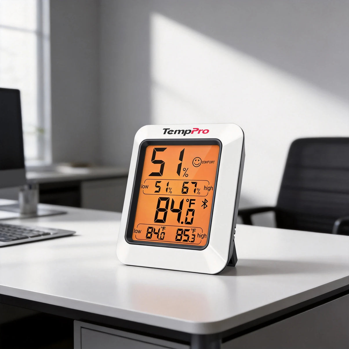 Thermo-hygromètre Bluetooth TempPro TP350 – Portée de 80 m, stockage de données pendant 2 ans