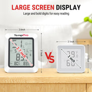 Thermo-hygromètre Bluetooth TempPro TP350 – Portée de 80 m, stockage de données pendant 2 ans