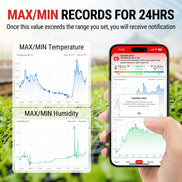 Thermo-hygromètre Bluetooth TempPro TP350 – Portée de 80 m, stockage de données pendant 2 ans