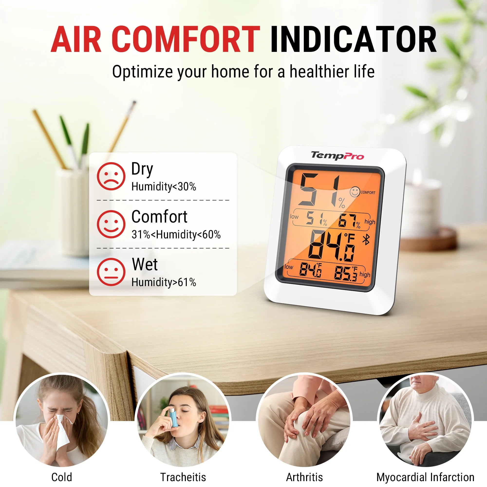 Thermomètre hygromètre Bluetooth TP350