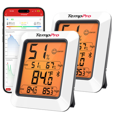 Termohigrómetro Bluetooth TempPro TempAir ELITE TP350 — Alcance de 80 m, Almacenamiento de datos de 2 años