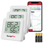Thermomètre et hygromètre d'intérieur Bluetooth TempPro TP357 — Portée de 80 m, alertes instantanées