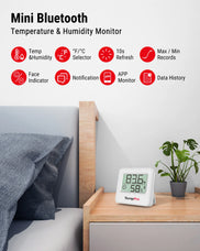Thermomètre et hygromètre d'intérieur Bluetooth TempPro TP357 — Portée de 80 m, alertes instantanées