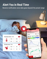Thermomètre et hygromètre d'intérieur Bluetooth TempPro TP357 — Portée de 80 m, alertes instantanées