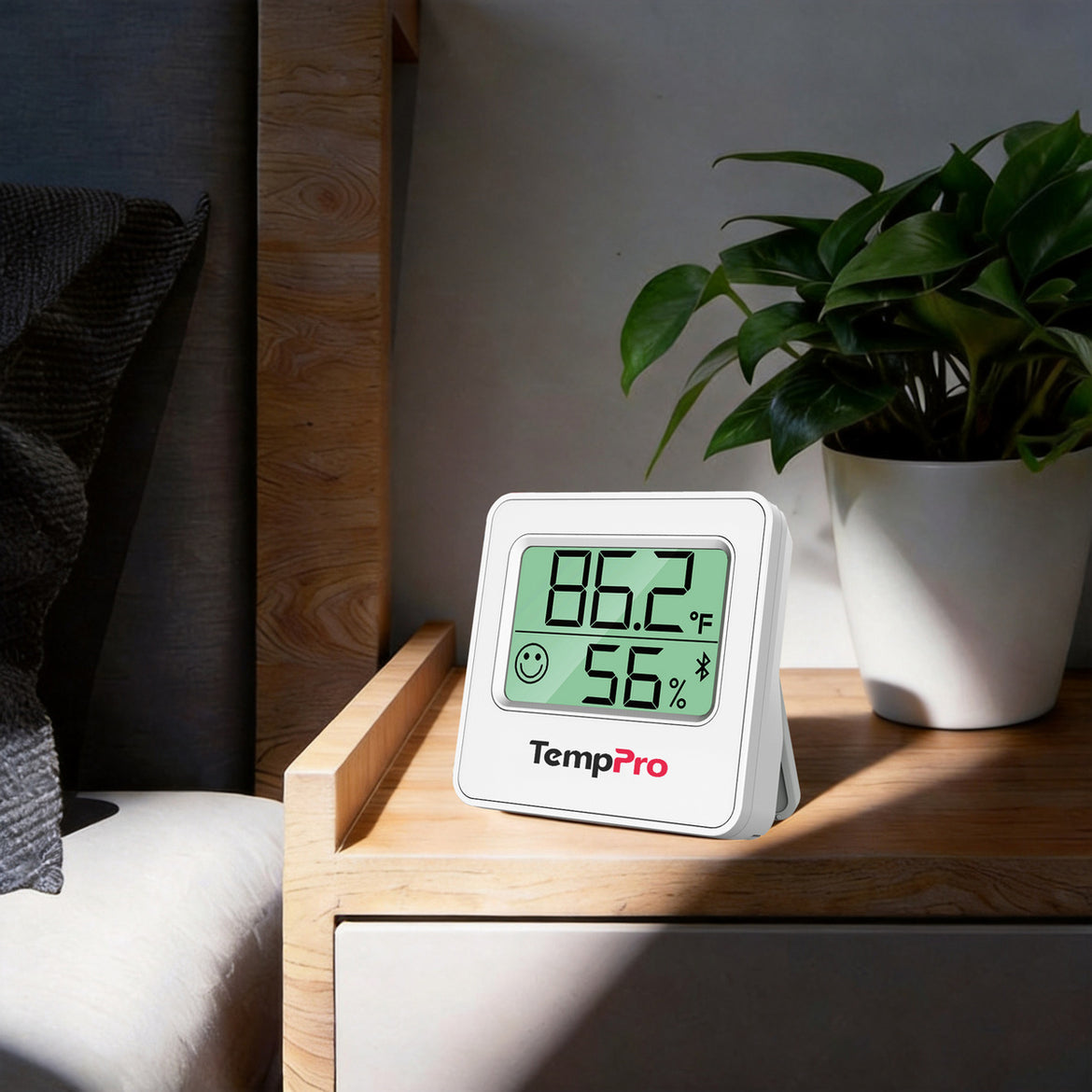 TempPro TempAir ELITE TP357 Bluetooth Indoor Hygrometer & Thermometer — 260ft Range, Instant Alerts