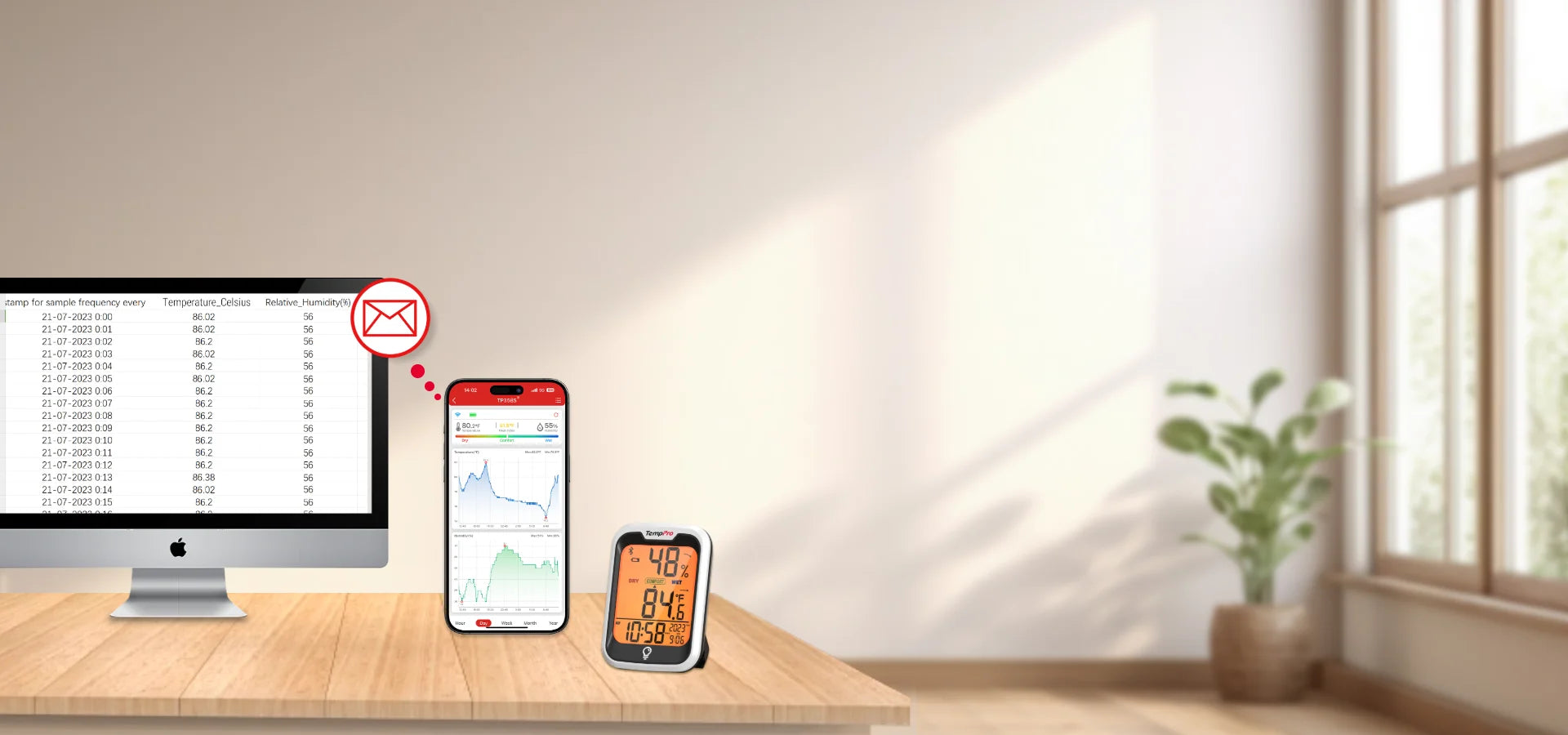 Thermomètre et hygromètre d'intérieur Bluetooth ThermoPro TP358