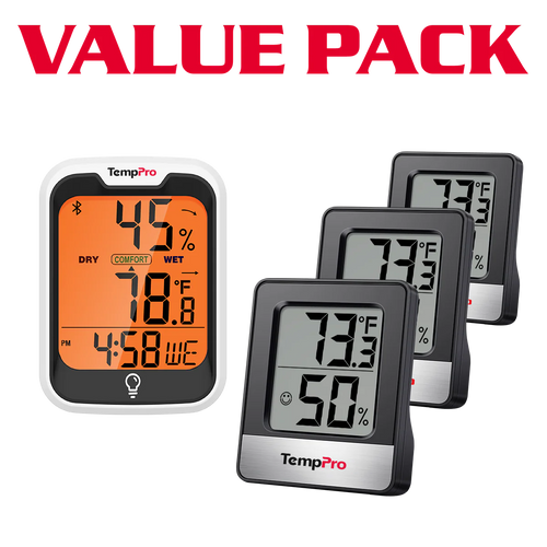 TempPro Hygrometer TP358 & TempPro Hygrometer TP49B 3-Pack