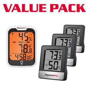 TempPro Hygrometer TP358 & TempPro Hygrometer TP49B 3-Pack