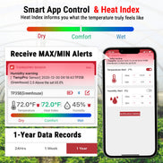 TempPro TempAir ELITE TP358 Bluetooth Indoor Hygrometer & Thermometer — 260ft Range, Smart App