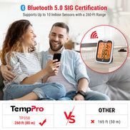 TempPro TempAir ELITE TP358 Bluetooth Indoor Hygrometer & Thermometer — 260ft Range, Smart App