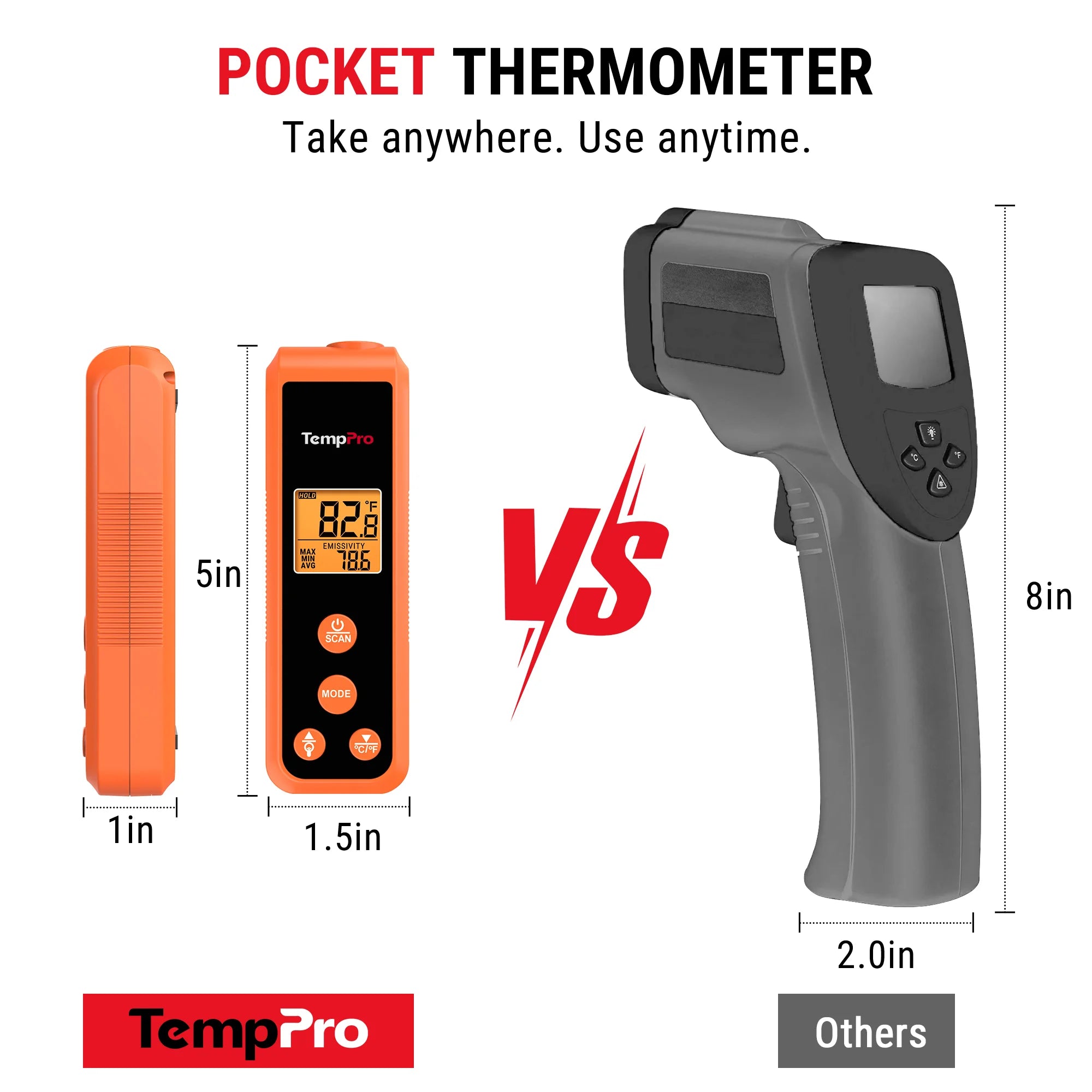 Pistolet thermomètre infrarouge TP410