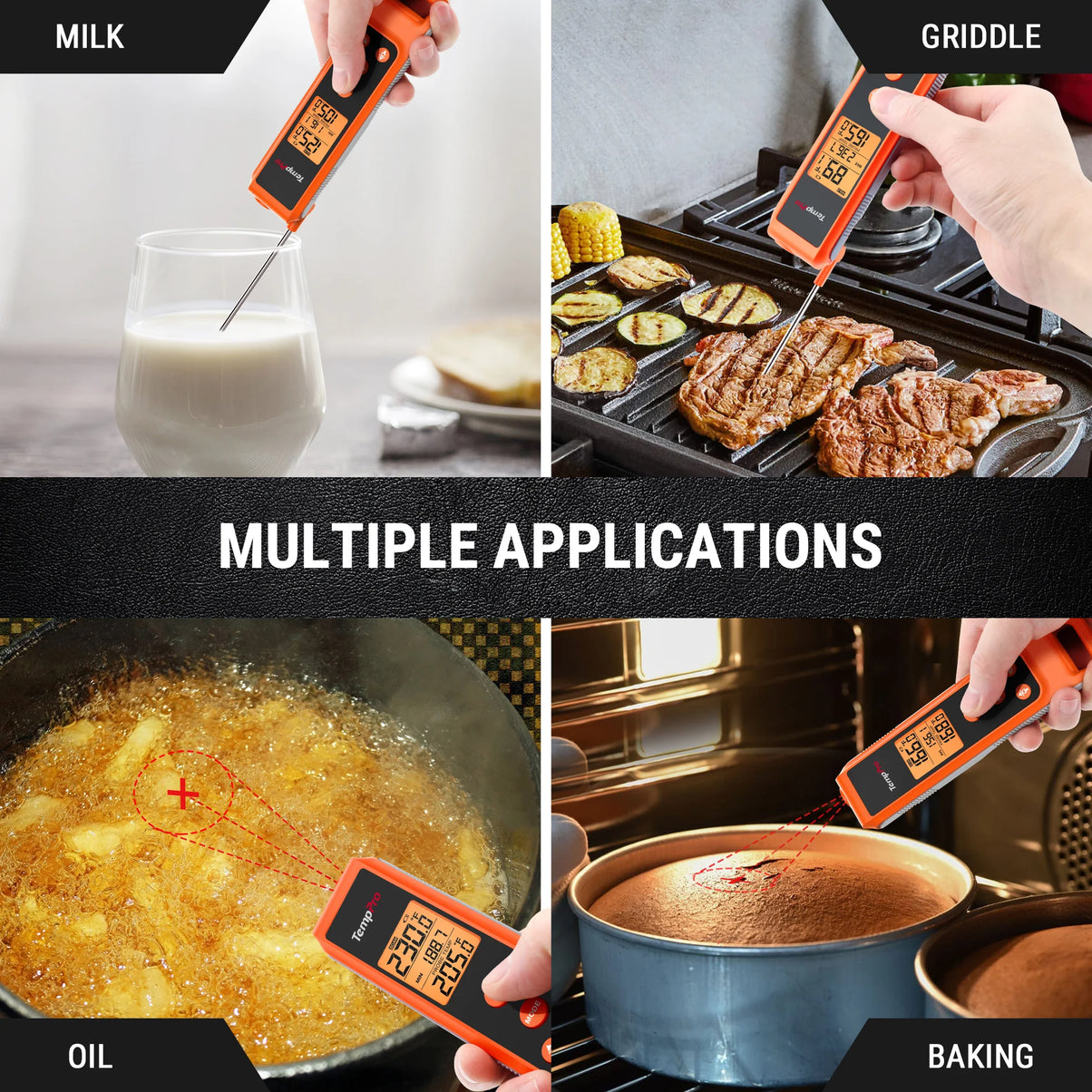 TempPro TempScan PLUS TP420 2-in-1 Infrared & Instant-Read Thermometer — Surface + Internal Temps