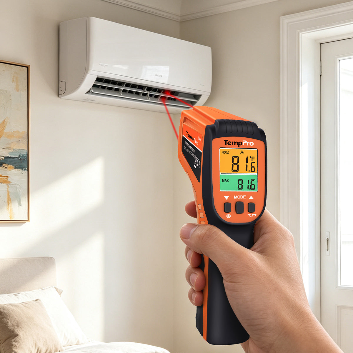 TempPro TempScan PLUS TP450 Dual-Laser Infrared Thermometer — 0.5s Response, 16:1 D:S