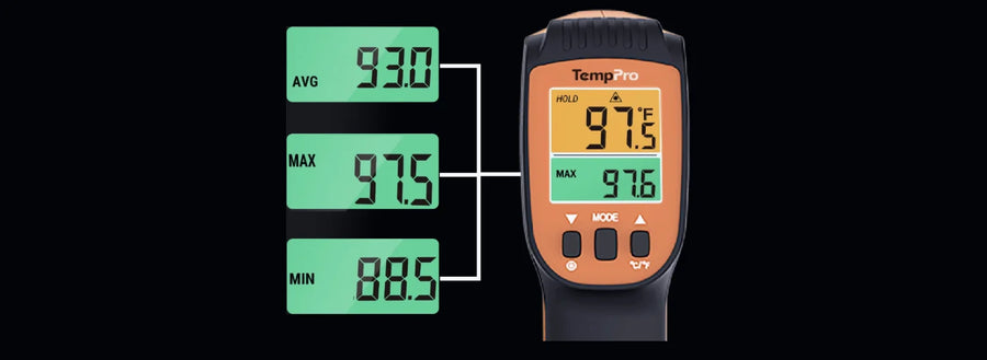 TempPro TempScan PLUS TP450 Dual-Laser Infrared Thermometer — 0.5s Response, 16:1 D:S