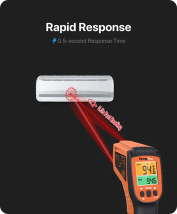 TempPro TempScan PLUS TP450 Dual-Laser Infrared Thermometer — 0.5s Response, 16:1 D:S