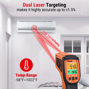 TempPro TempScan PLUS TP450 Dual-Laser Infrared Thermometer — 0.5s Response, 16:1 D:S
